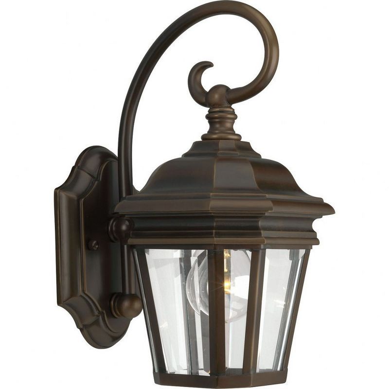 Oil Rubbed Bronze Outdoor Wall Lantern with Clear Glass Panels