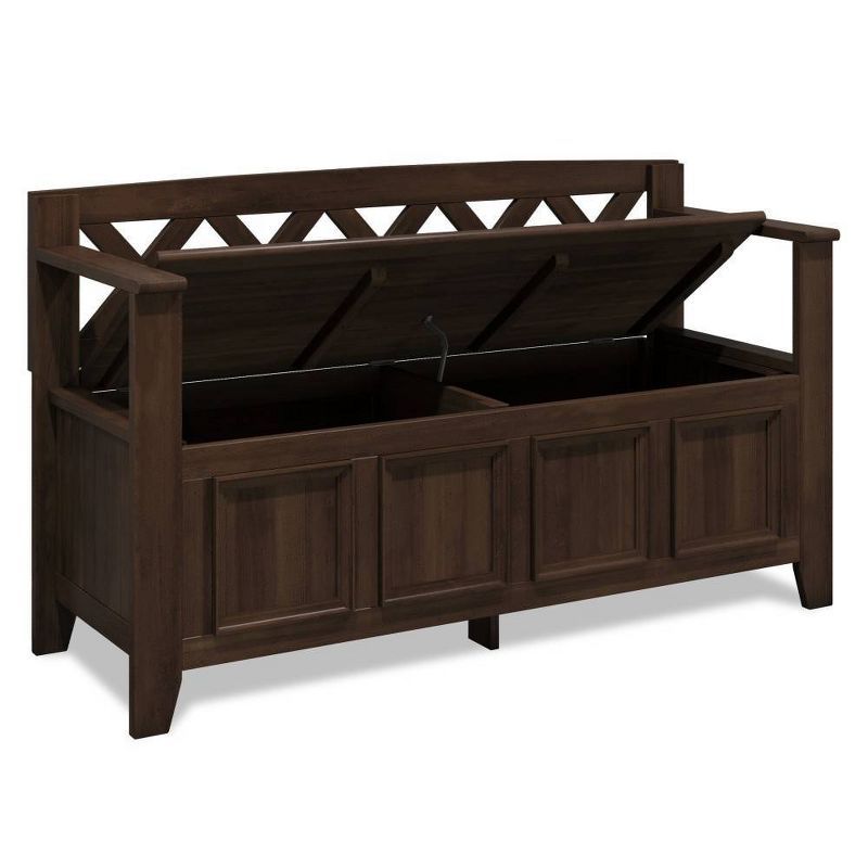 Halifax Natural Aged Brown Solid Wood Entryway Storage Bench