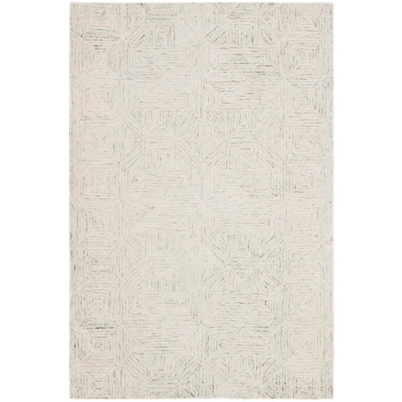 Handmade Light Blue Wool 4' x 6' Tufted Abstract Area Rug