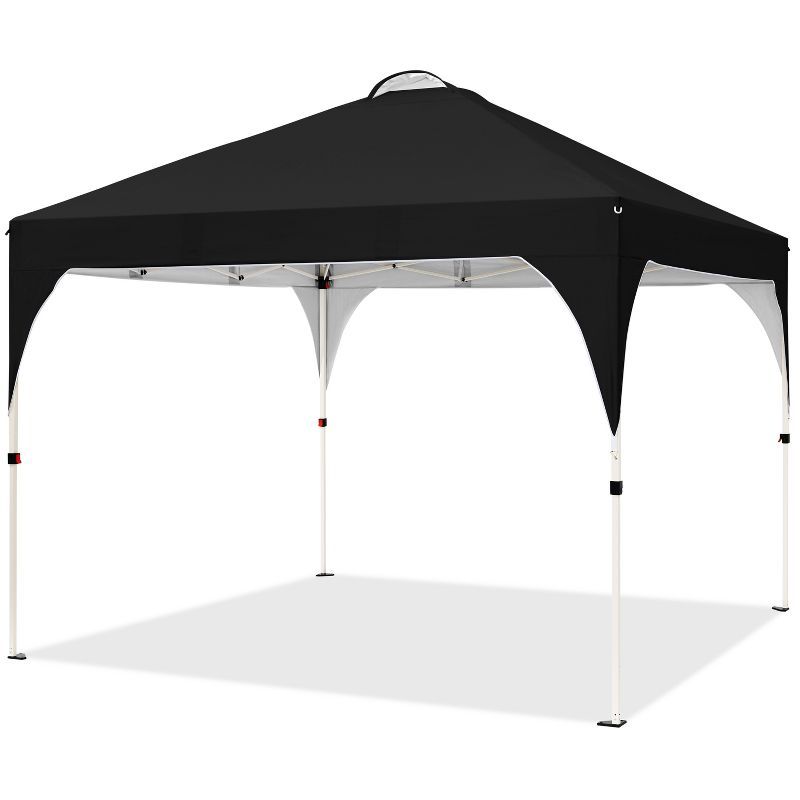 Black 10x10ft Steel Frame Outdoor Pop-Up Canopy Tent