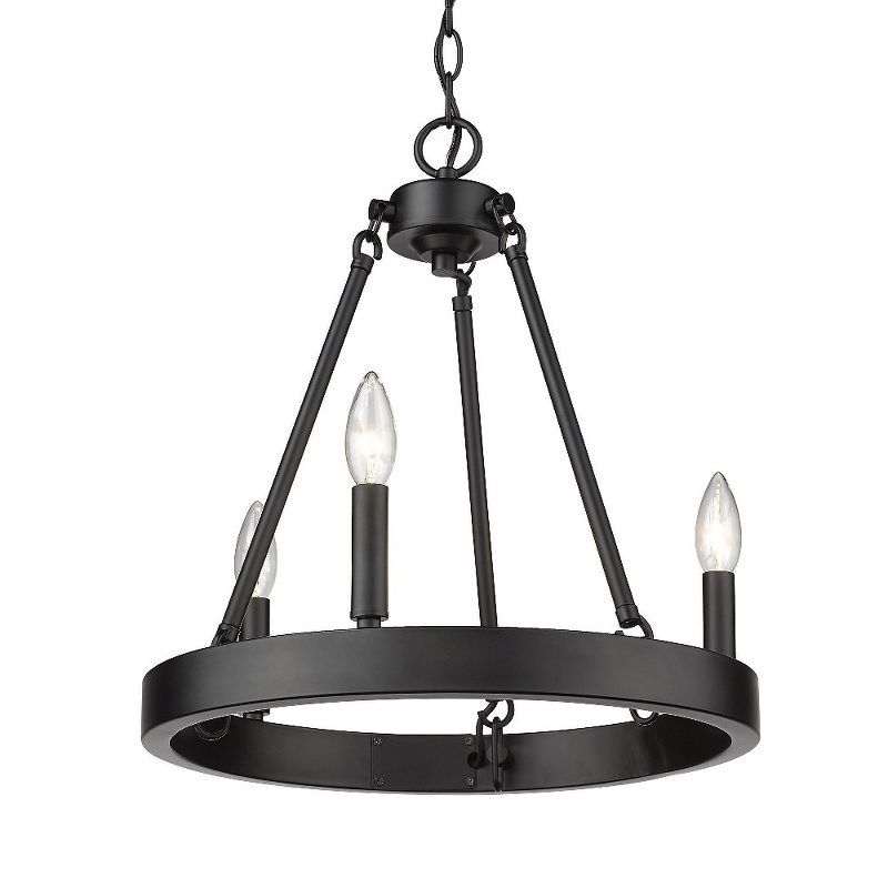 Alastair 16" Matte Black Steel 3-Light Chandelier