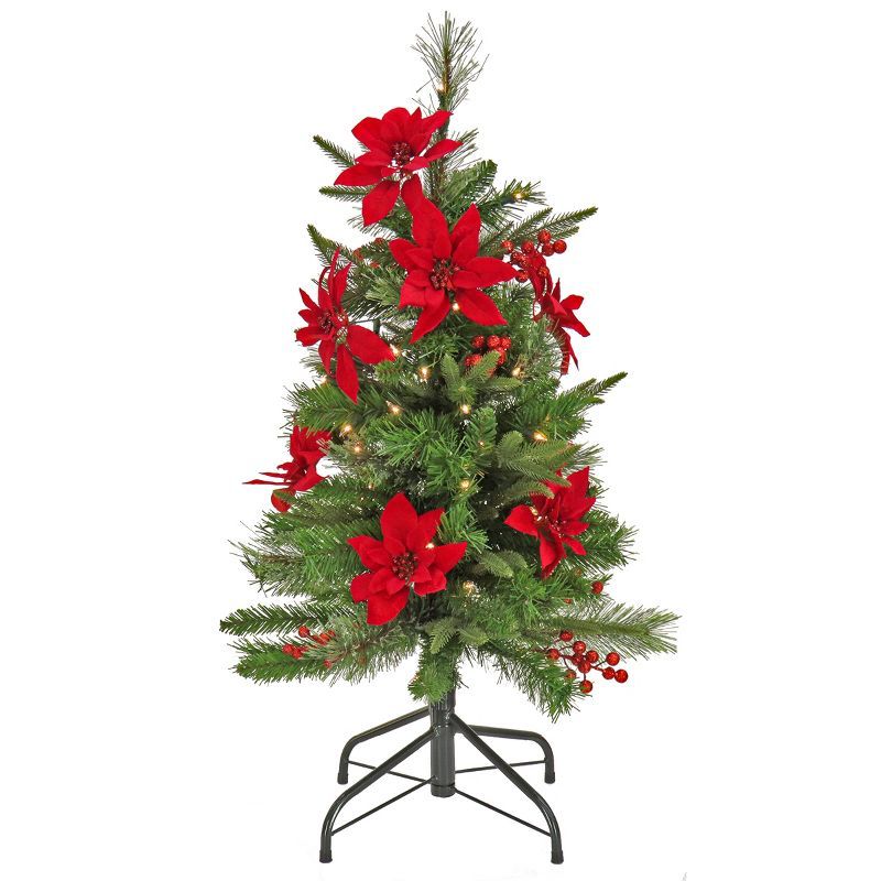 3' Prelit Colonial Fir Slim Artificial Christmas Tree with Clear Lights