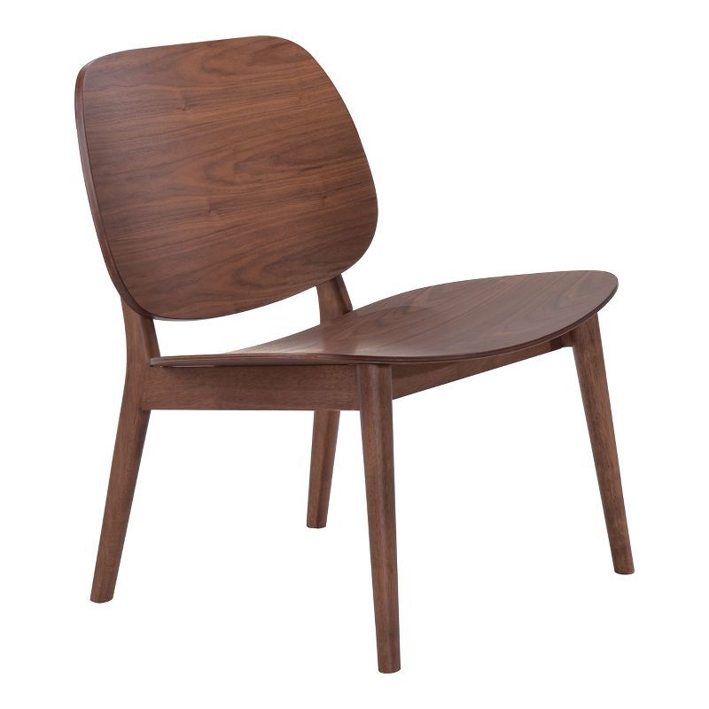 Walnut Mid-Century Modern Slipper Accent Chair