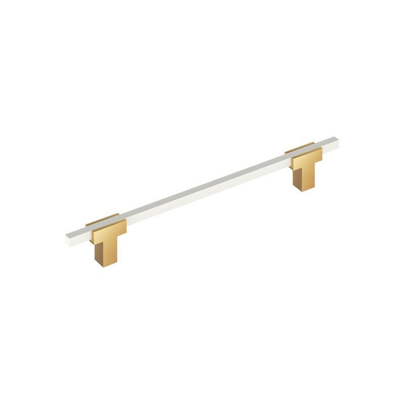 Champagne Bronze and White Modern Bar Pull with Mounting Hardware