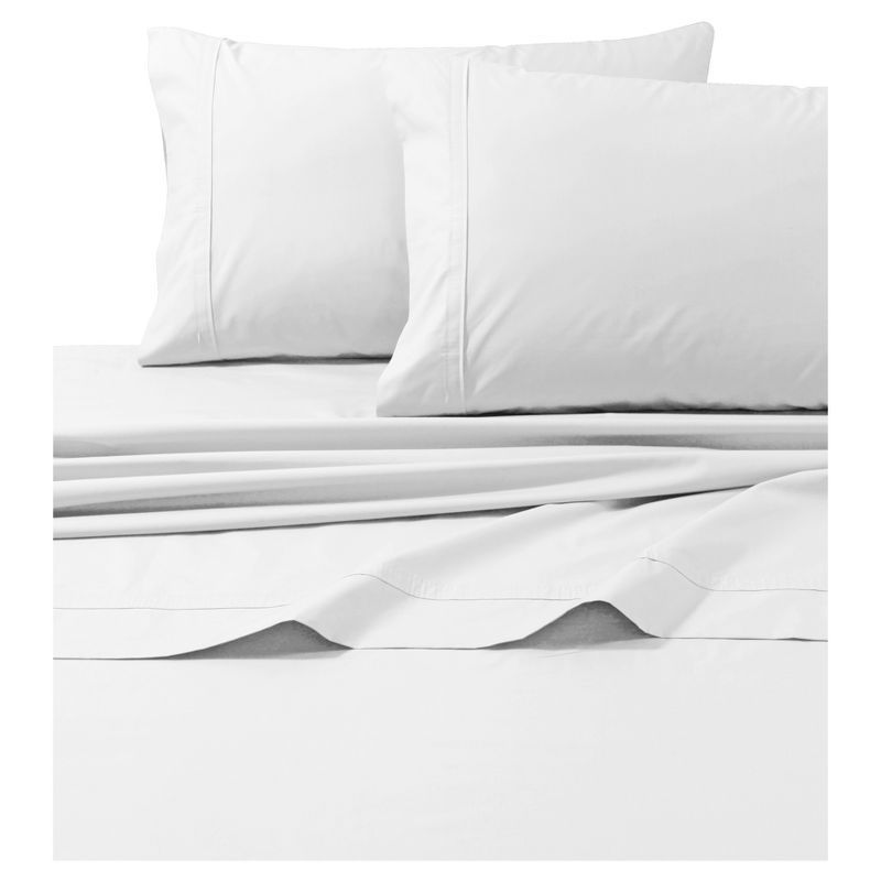 White Twin XL Egyptian Cotton Percale Deep Pocket Sheet Set