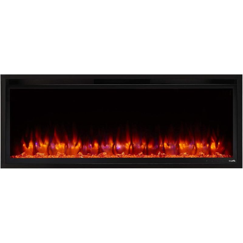 SimpliFire 50-Inch Wall Mounted Electric Fireplace with White Mantel