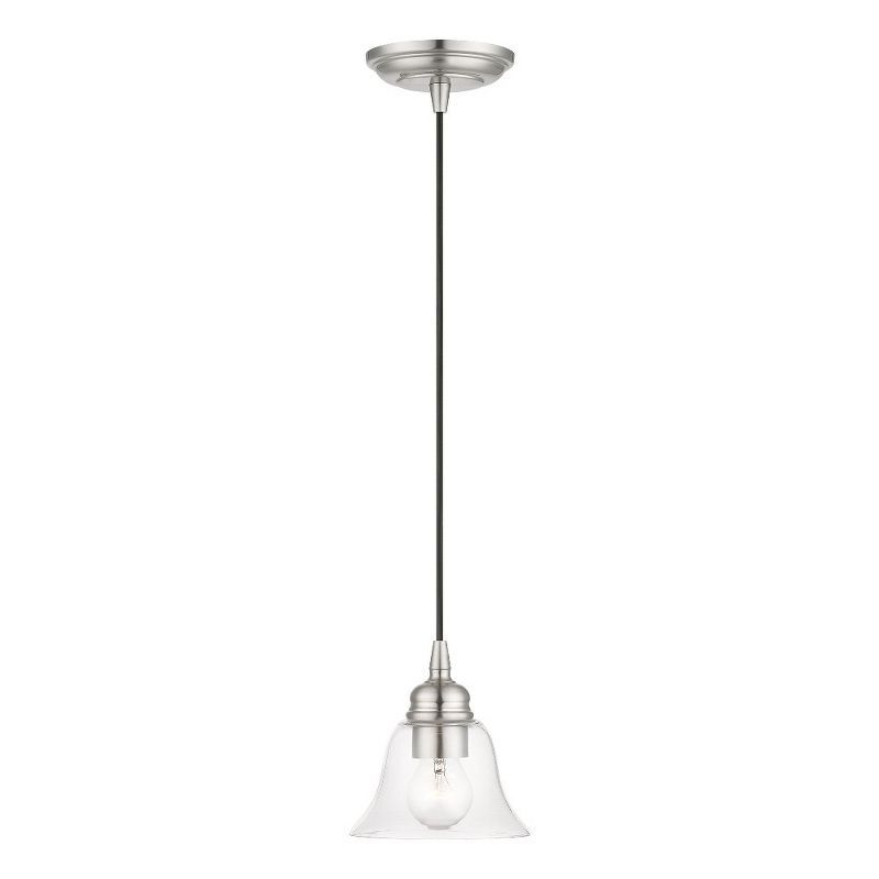 Brushed Nickel Hand-Blown Glass Indoor/Outdoor Pendant Light