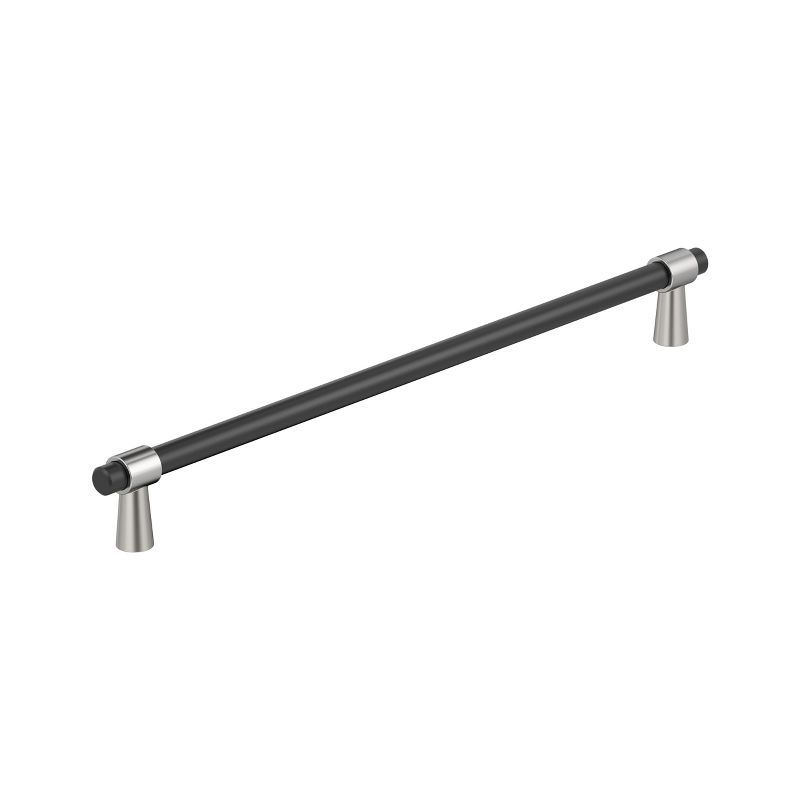 Amerock 12-5/8" Matte Black and Polished Chrome Bar Pull