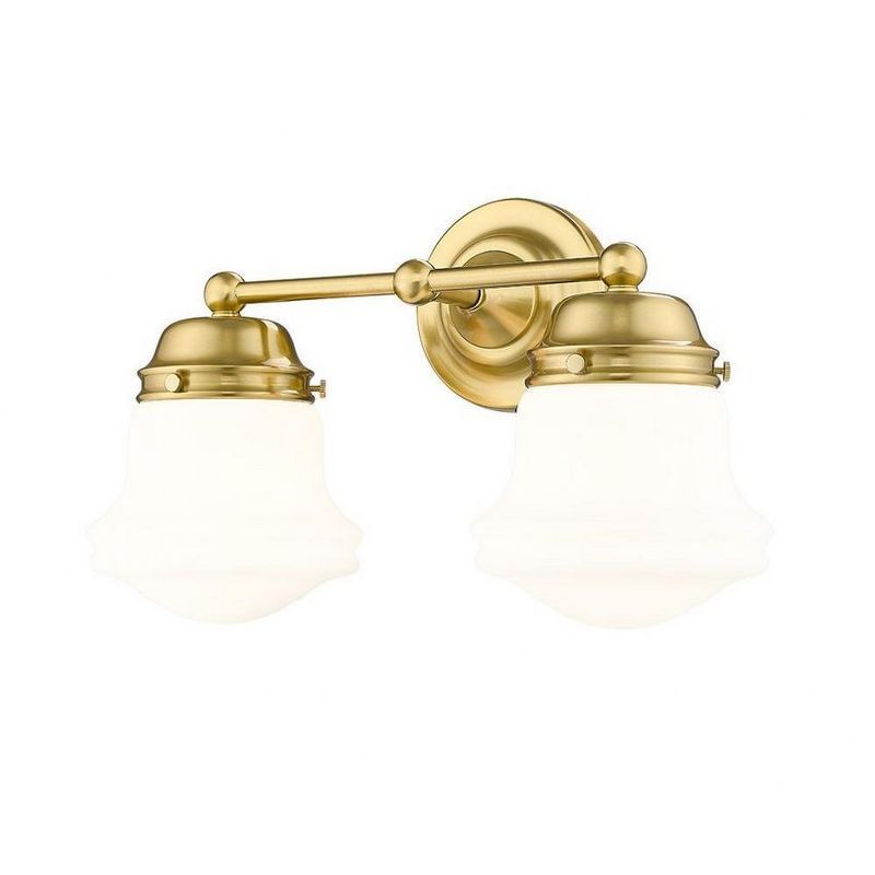 Luxe Gold 15.5" Dimmable Vanity Light with Opal Glass Shades