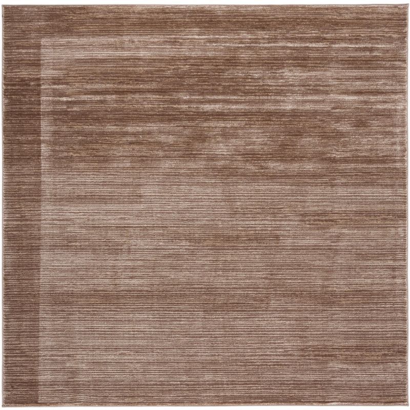 Light Brown Square Hand-knotted Synthetic Area Rug