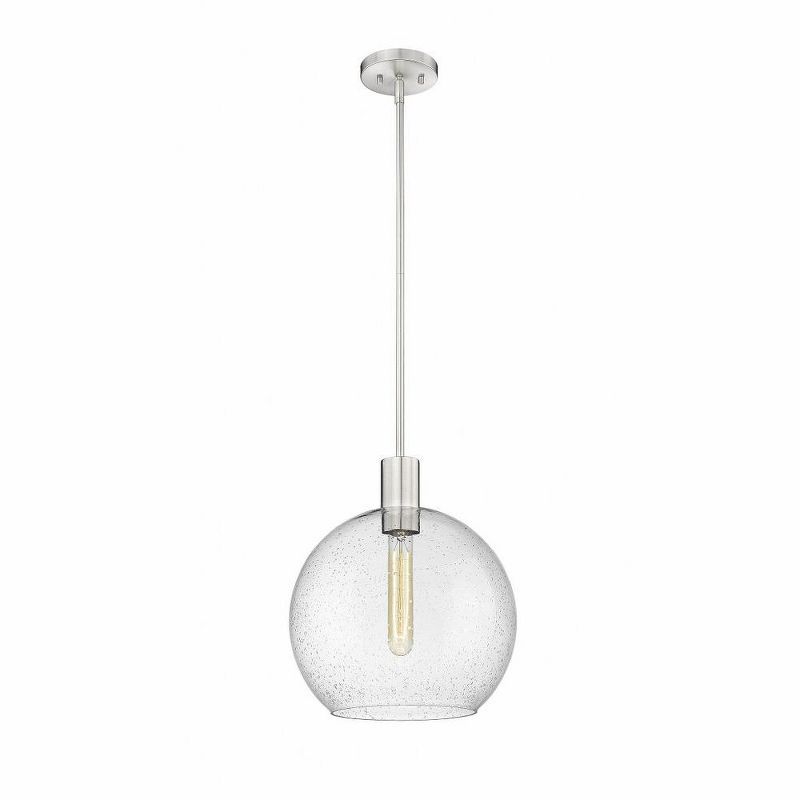 Brushed Nickel Globe Pendant with Clear Glass Shade