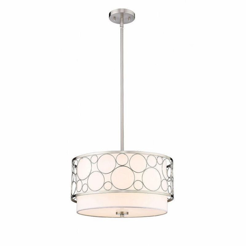 Kendall 17" Brushed Nickel LED Drum Pendant Light