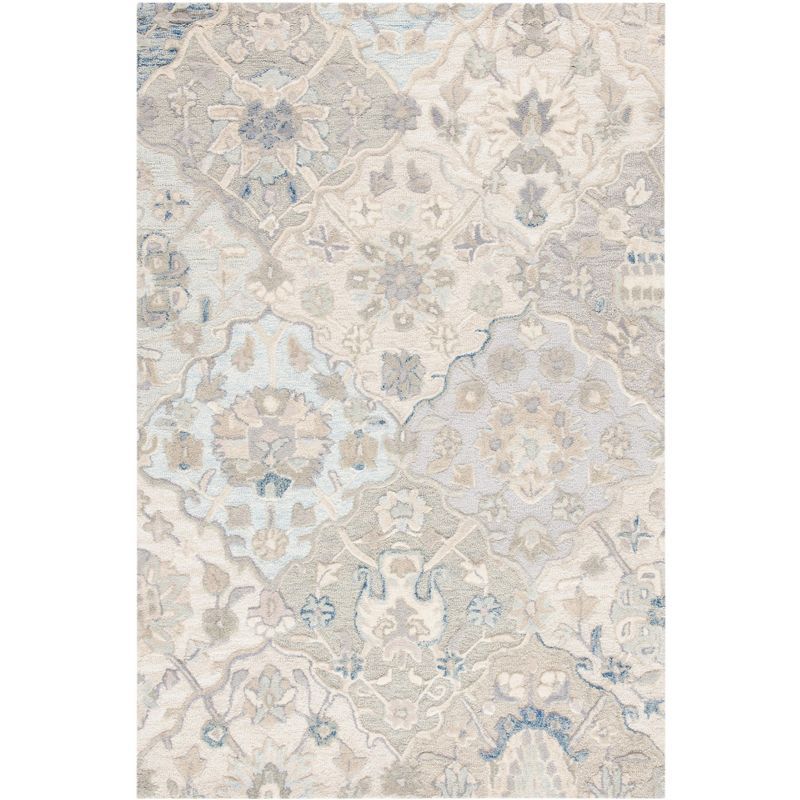 Elegance Hand-Tufted Wool and Viscose Blend Gray Area Rug, 4' x 6'