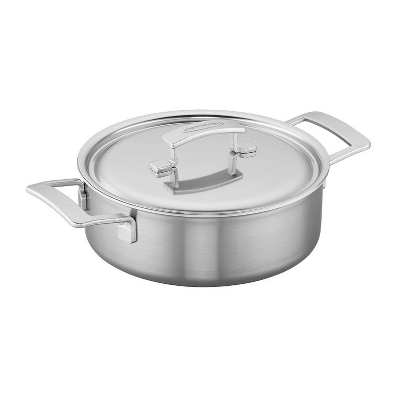 4-Quart Silver Stainless Steel Deep Saute Pan with Lid