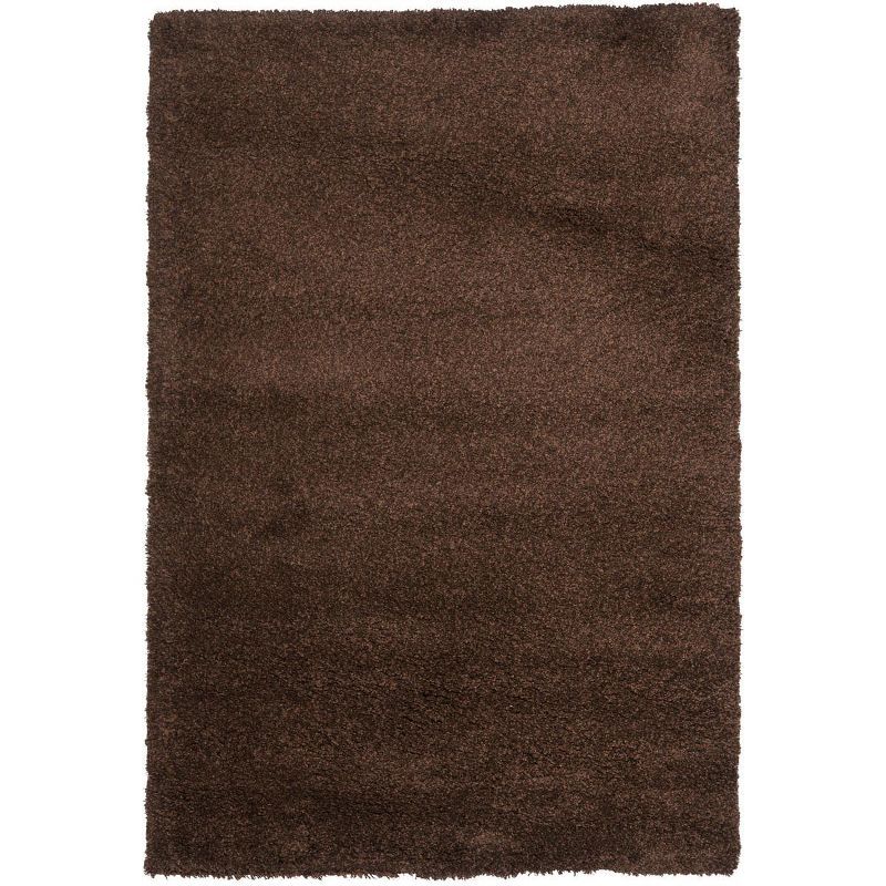 Brown 5'3" x 7'6" Synthetic Shag Area Rug