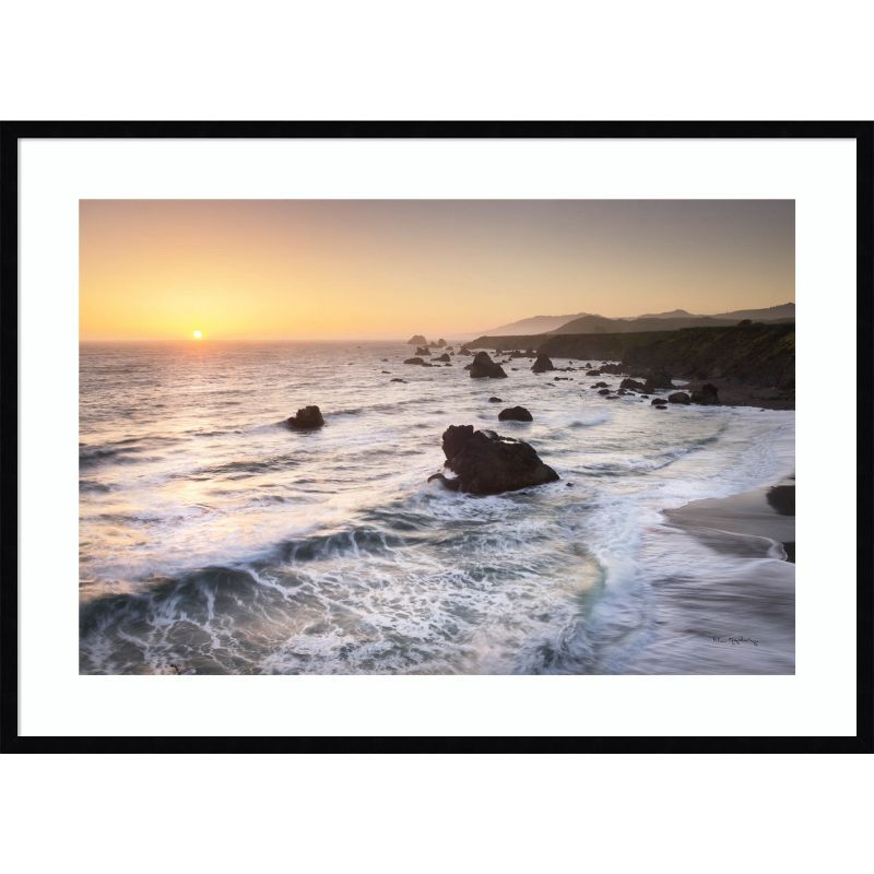 Sonoma Coast Sunset Black Wood Framed Landscape Print