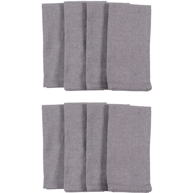 Overbrook Dark Gray Chambray Cotton Napkins Set of 8