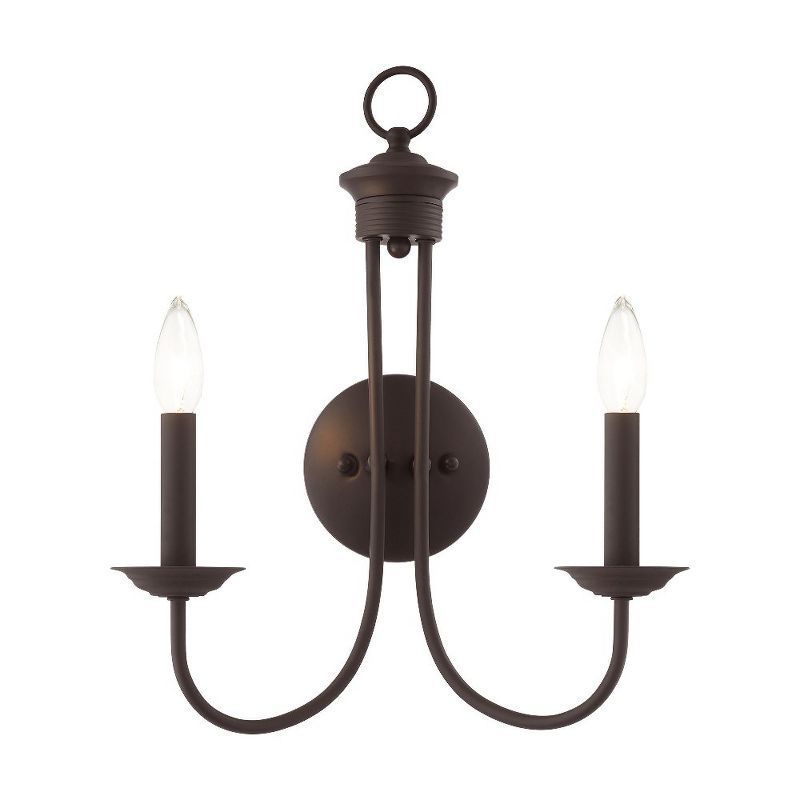 Estate Elegant Bronze 2-Light Wall Sconce with Steel Finish