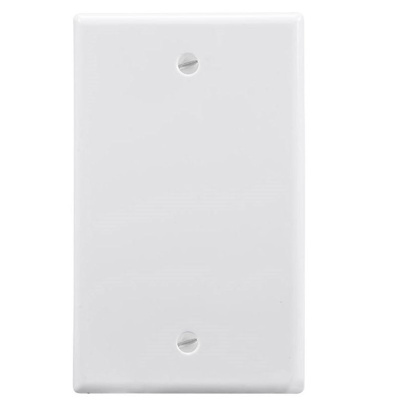 White 1-Gang Rectangular Blank Wall Plate with Screws