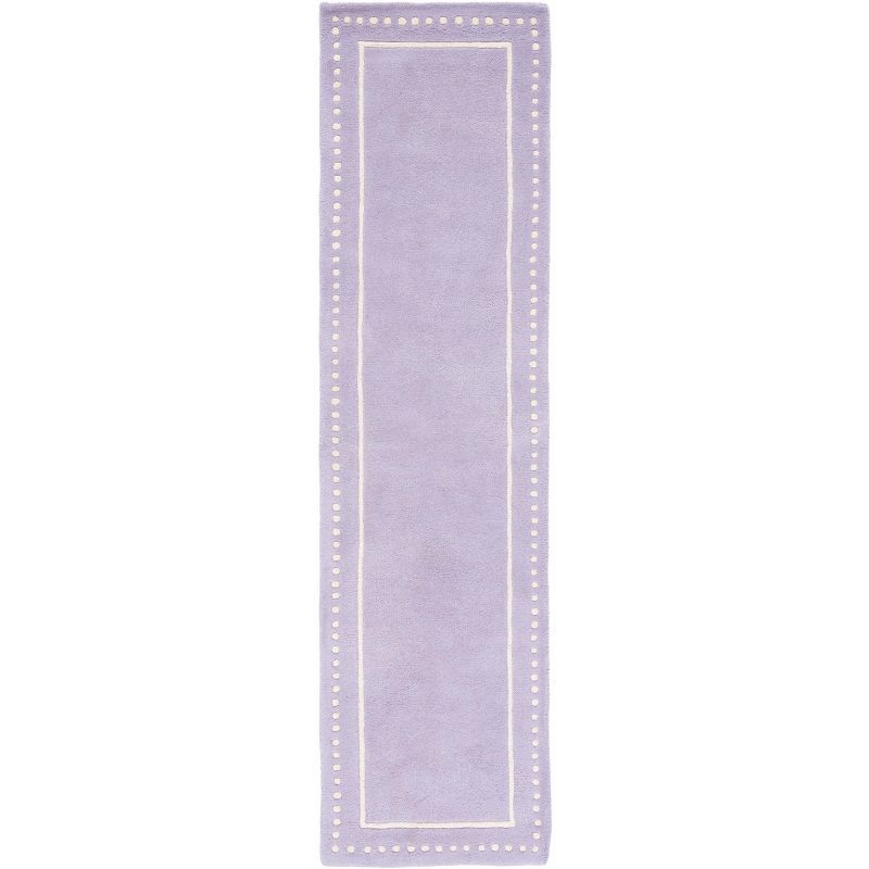 Lavender and Ivory Hand-Tufted Wool Runner Rug