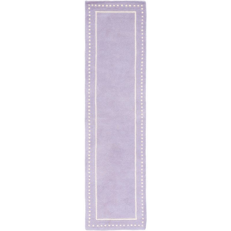 Lavender and Ivory Hand-Tufted Wool Runner Rug