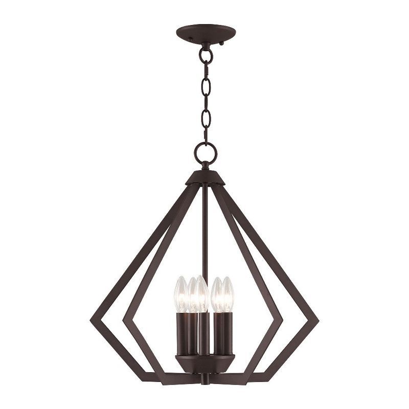 Bronze Prism 5-Light Crystal Chandelier with Candelabra Base