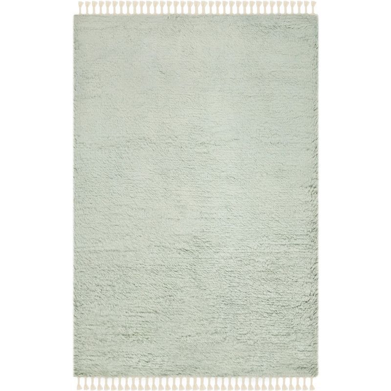 Casablanca Blue Hand-Knotted New Zealand Wool Shag Rug 4' x 6'