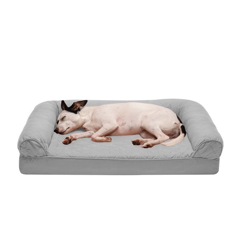 Medium Silver Gray Orthopedic Foam Outdoor Dog Bed