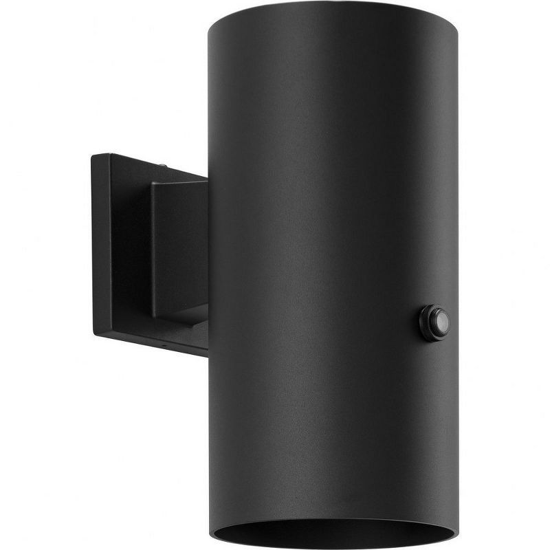 12-Inch Black Aluminum Cylinder Outdoor Wall Lantern