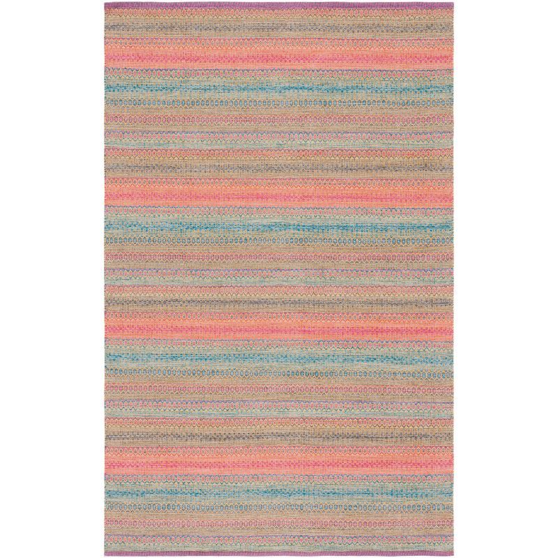 Handwoven Multicolor Cotton Flat Weave Area Rug