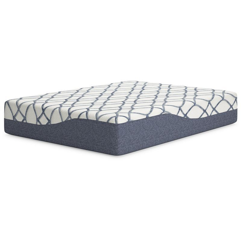 Queen Blue and White Adjustable Memory Foam Mattress