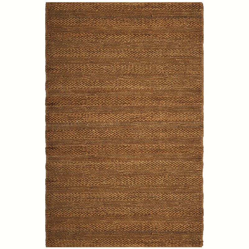 Hand-Knotted Gold Cotton 6' x 9' Rectangular Area Rug