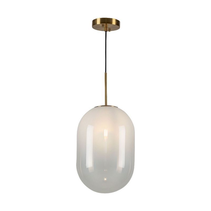 Vita White Ombre Glass and Brass Pendant Light