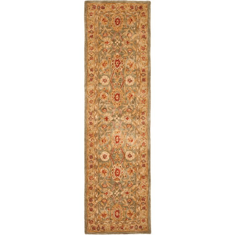 Sage and Ivory Floral Tufted Wool Runner 27"x18"x18"