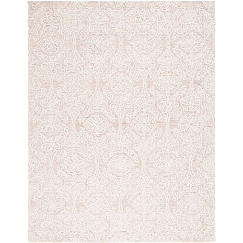 Ivory Elegance Floral Wool 8' x 10' Handmade Tufted Rug