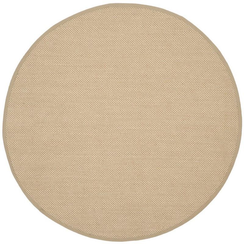 Natural Fiber Maize and Linen Round Area Rug, 4'