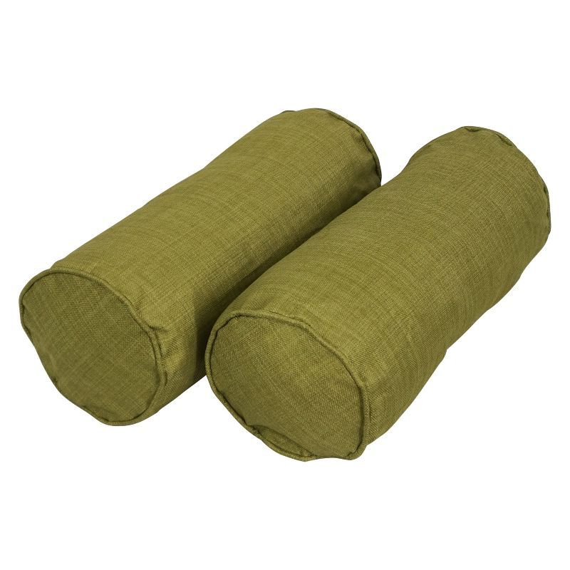 Avocado Green Double-Corded Spun Polyester Bolster Pillows Set