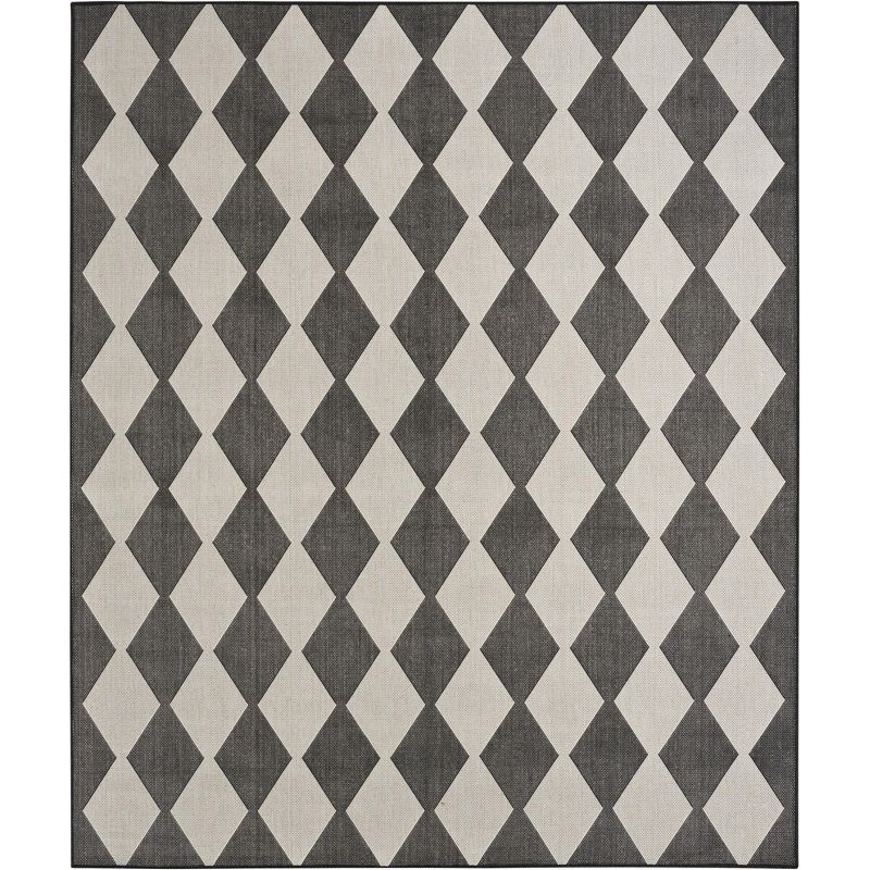 Positano Black and White Diamond 8' x 10' Outdoor Rug