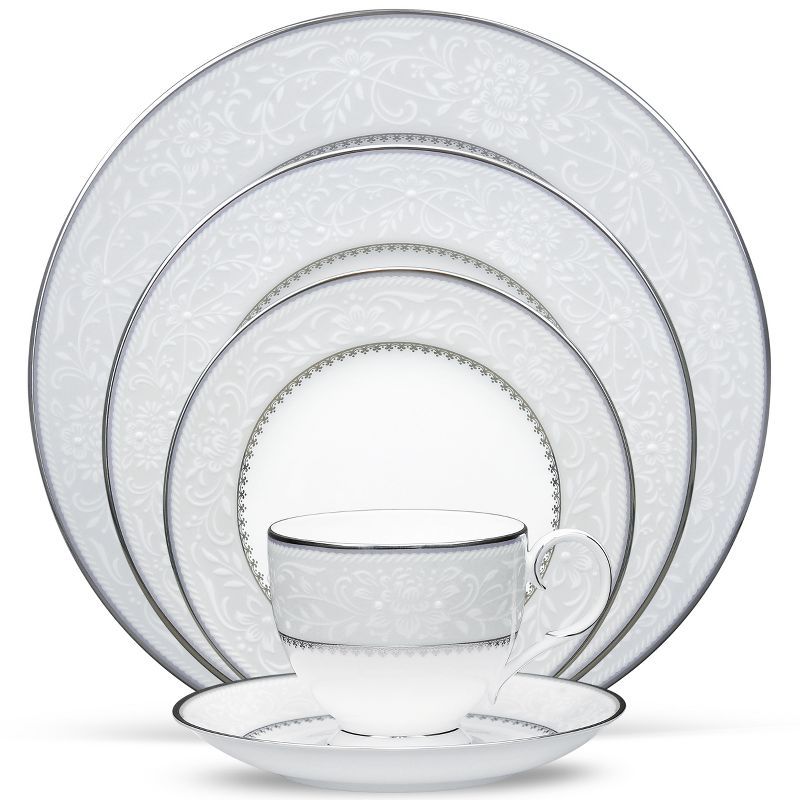 Brocato Floral Porcelain 5-Piece Place Setting with Platinum Band