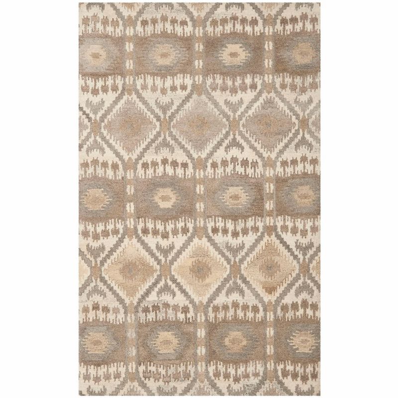 Ivory Elegance Hand-Tufted Wool and Viscose 5' x 8' Area Rug