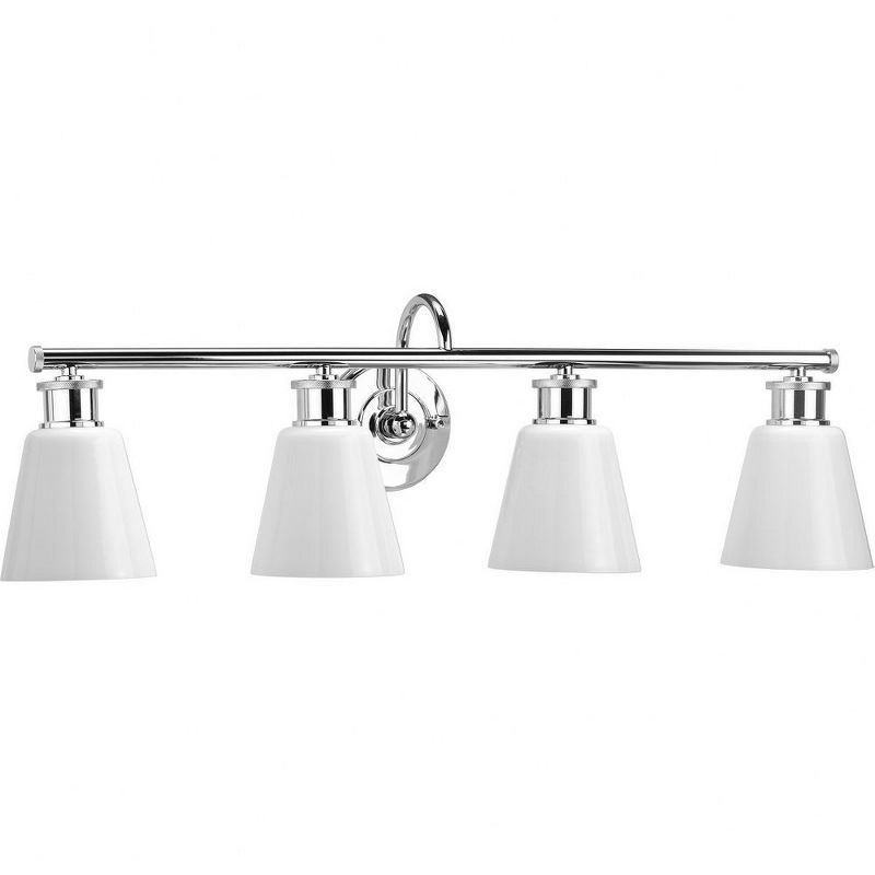 Ashford 4-Light Polished Chrome Bath Vanity with Opal Glass Shades