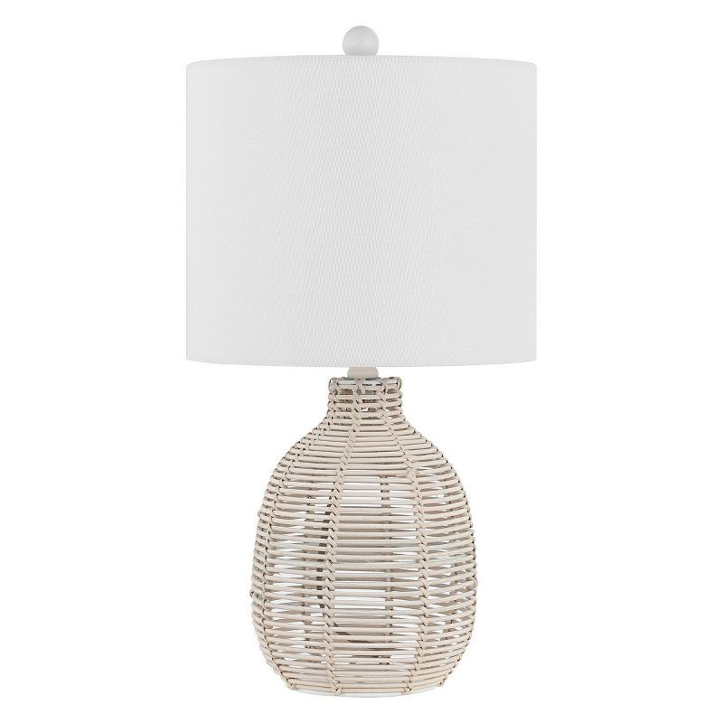 Oroya 23-Inch Off-White Rattan Table Lamp with Cotton Shade