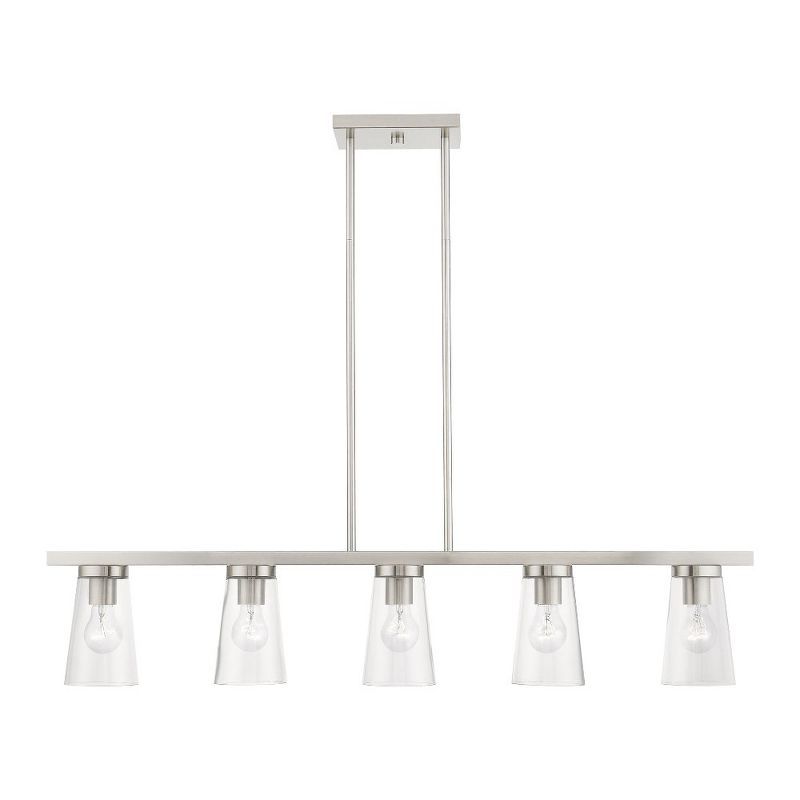 Brushed Nickel 5-Light Chandelier with Clear Glass Shades