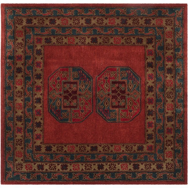 Heritage HG919 Hand Tufted Area Rug - Red - 6'x6' - Safavieh.
