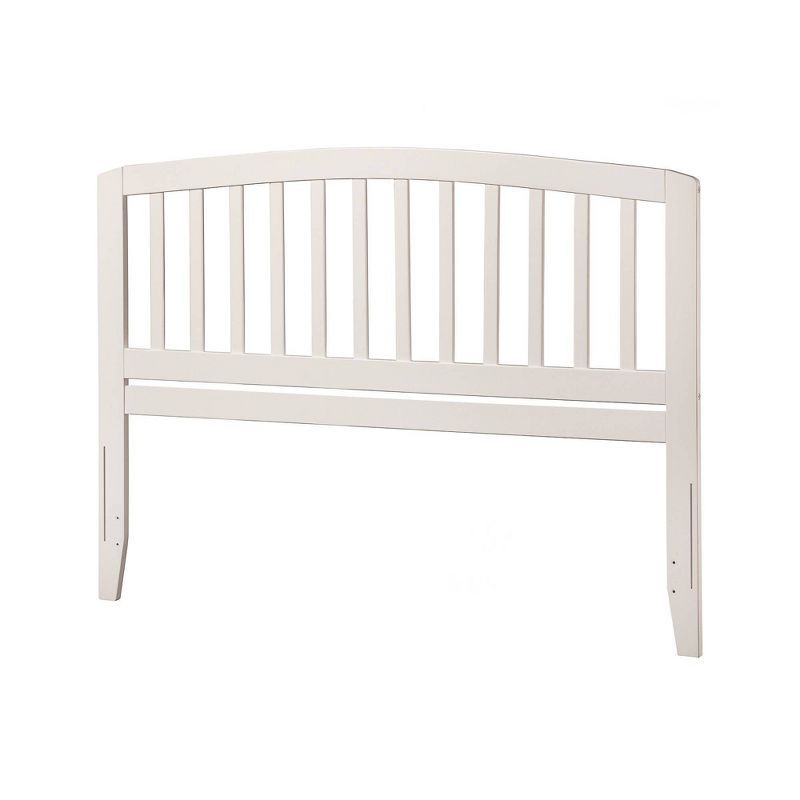 Queen White Wood Slatted Headboard with USB Charging Station