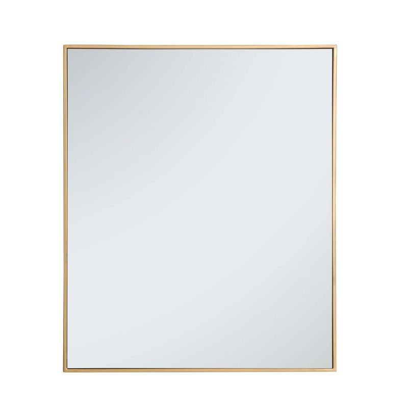 Elegant 30" Gold and Wood Rectangular Wall Mirror