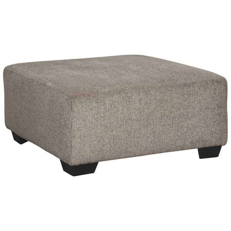 Platinum Gray Chenille Oversized Ottoman