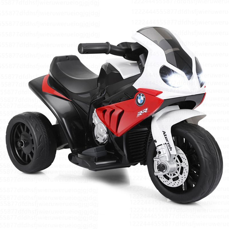 Red 6V Battery Powered Kids Ride-On Motorcycle with 3 Wheels