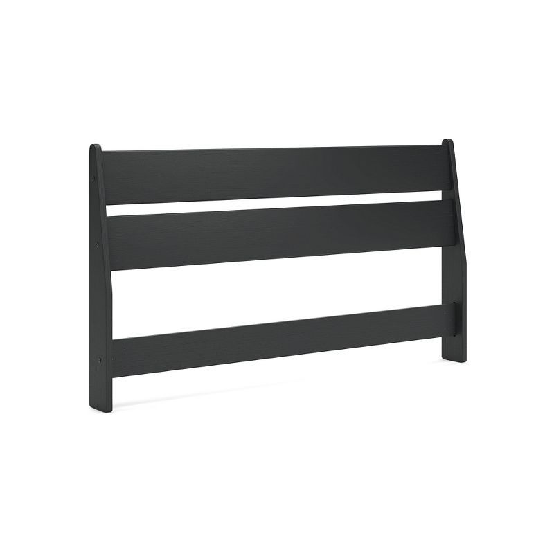 Black Wood Contemporary Queen Platform Headboard