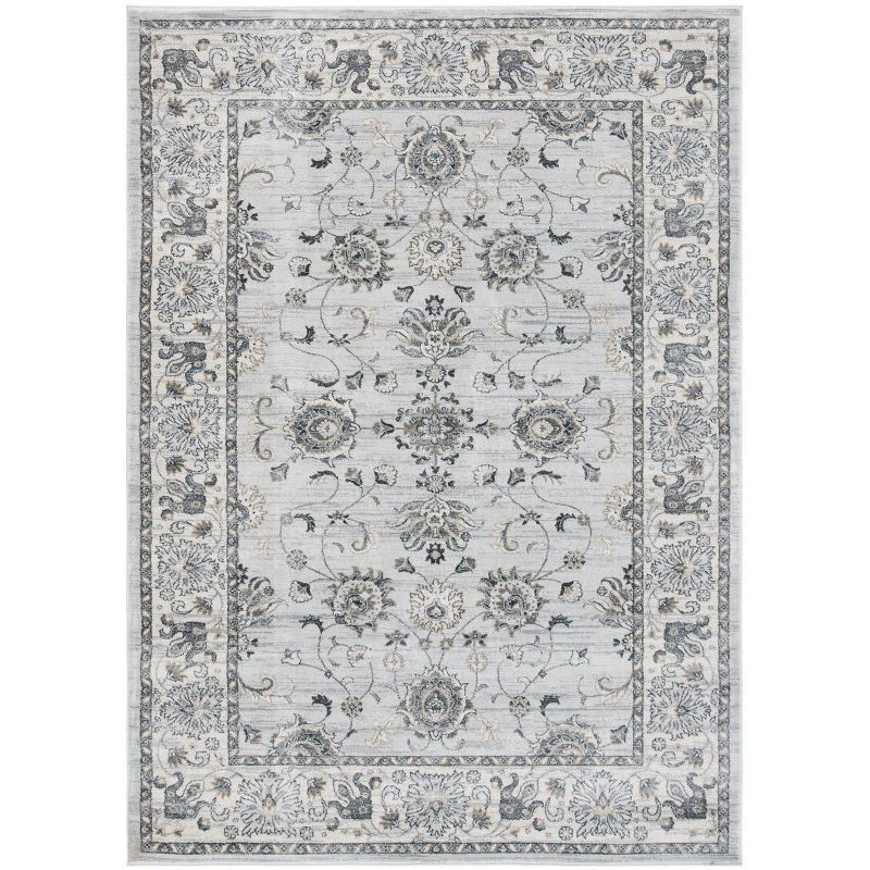 Isabella Gray Floral Medallion Synthetic Area Rug 4' x 6'